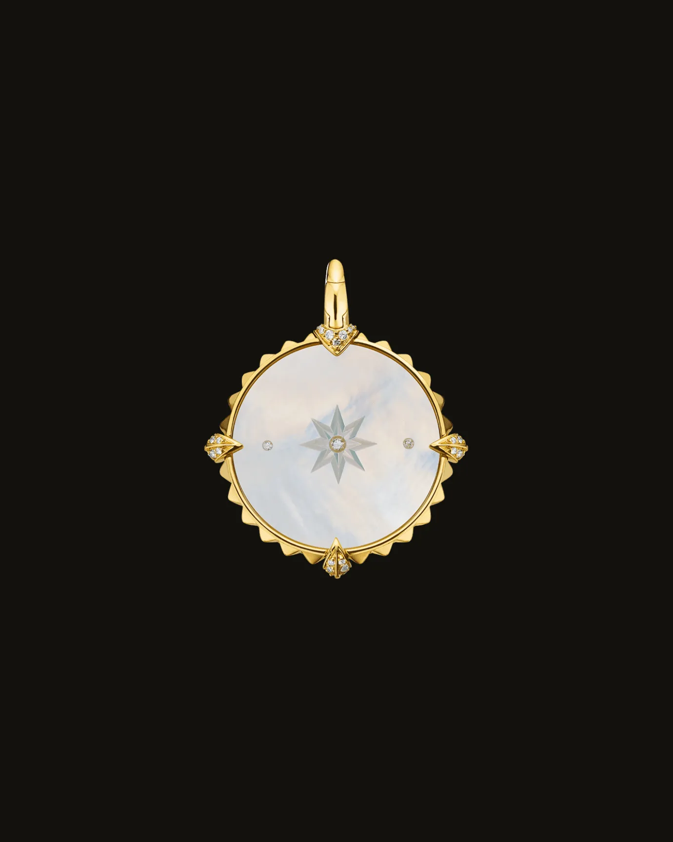Chains, Charms & Accessories^Paspaley Aquarius Coin Charm | Mother of Pearl, Diamonds, and Yellow Gold YellowGold