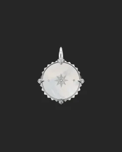 Chains, Charms & Accessories^Paspaley Aries Coin Charm | Mother of Pearl, Diamonds, and White Gold WhiteGold