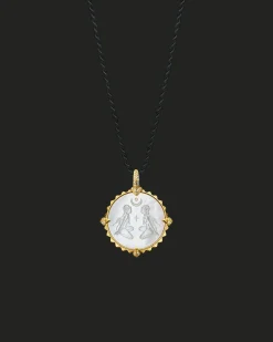 Chains, Charms & Accessories^Paspaley Aries Coin Charm | Mother of Pearl, Diamonds, and Yellow Gold YellowGold