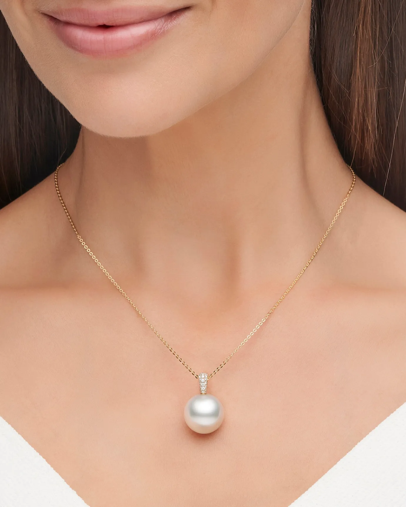Necklaces & Pendants^Paspaley Audrey Pearl Pendant | 15mm Round Pearl, Diamonds, and Yellow Gold YellowGold