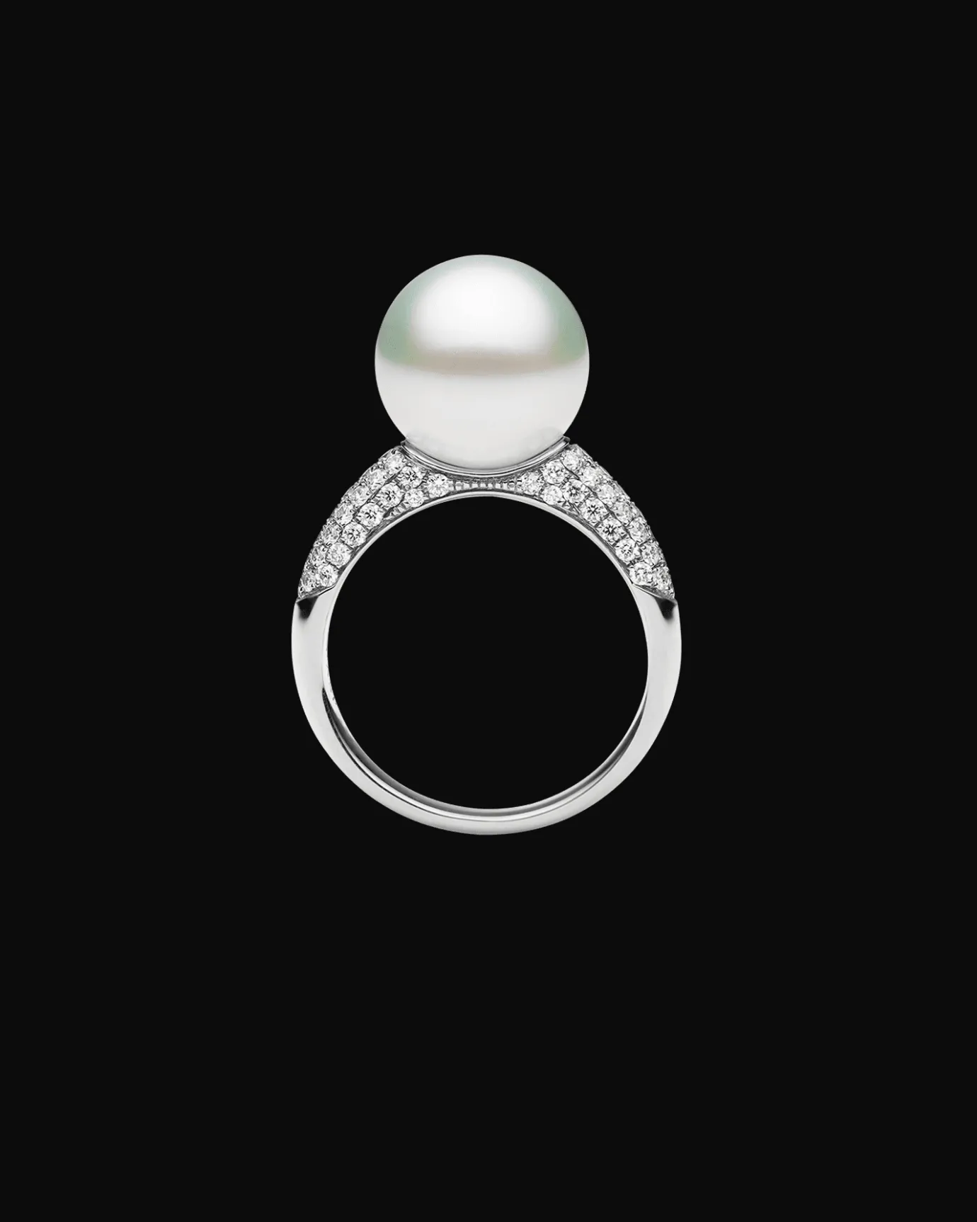 Rings^Paspaley Bella Pearl Ring | 11mm Round Pearl, Diamonds, and White Gold WhiteGold