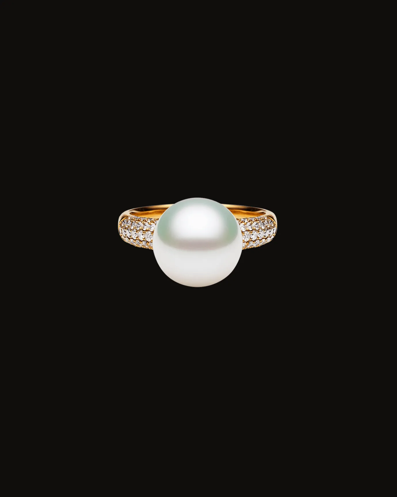 Rings^Paspaley Bella Pearl Ring | 11mm Round Pearl, Diamonds, and Yellow Gold YellowGold