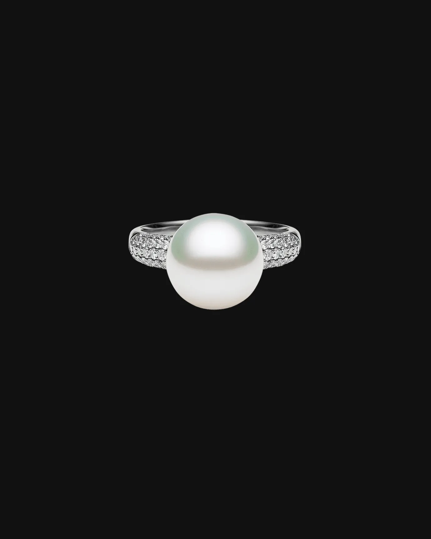 Rings^Paspaley Bella Pearl Ring | 11mm Round Pearl, Diamonds, and White Gold WhiteGold