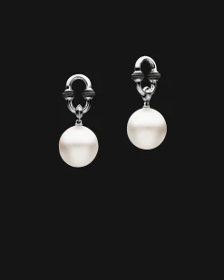 Earrings & Studs^Paspaley Black Spinel Anchor Link Pearl Earrings | 11mm Oval Pearls, Black Spinel, and White Gold WhiteGold