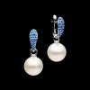Earrings & Studs^Paspaley Blue Sapphire Touchstone Pearls My Way Earrings | 12mm Oval Pearls, Blue Sapphires and White Gold WhiteGold