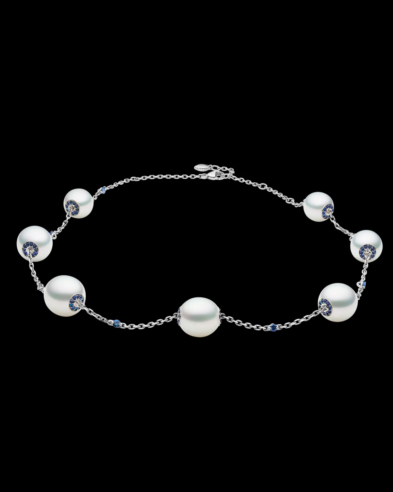 Necklaces & Pendants^Paspaley Blue Sapphire Touchstone Pearl Necklace | 10-12mm Oval Pearls, Blue Sapphire, and White Gold WhiteGold