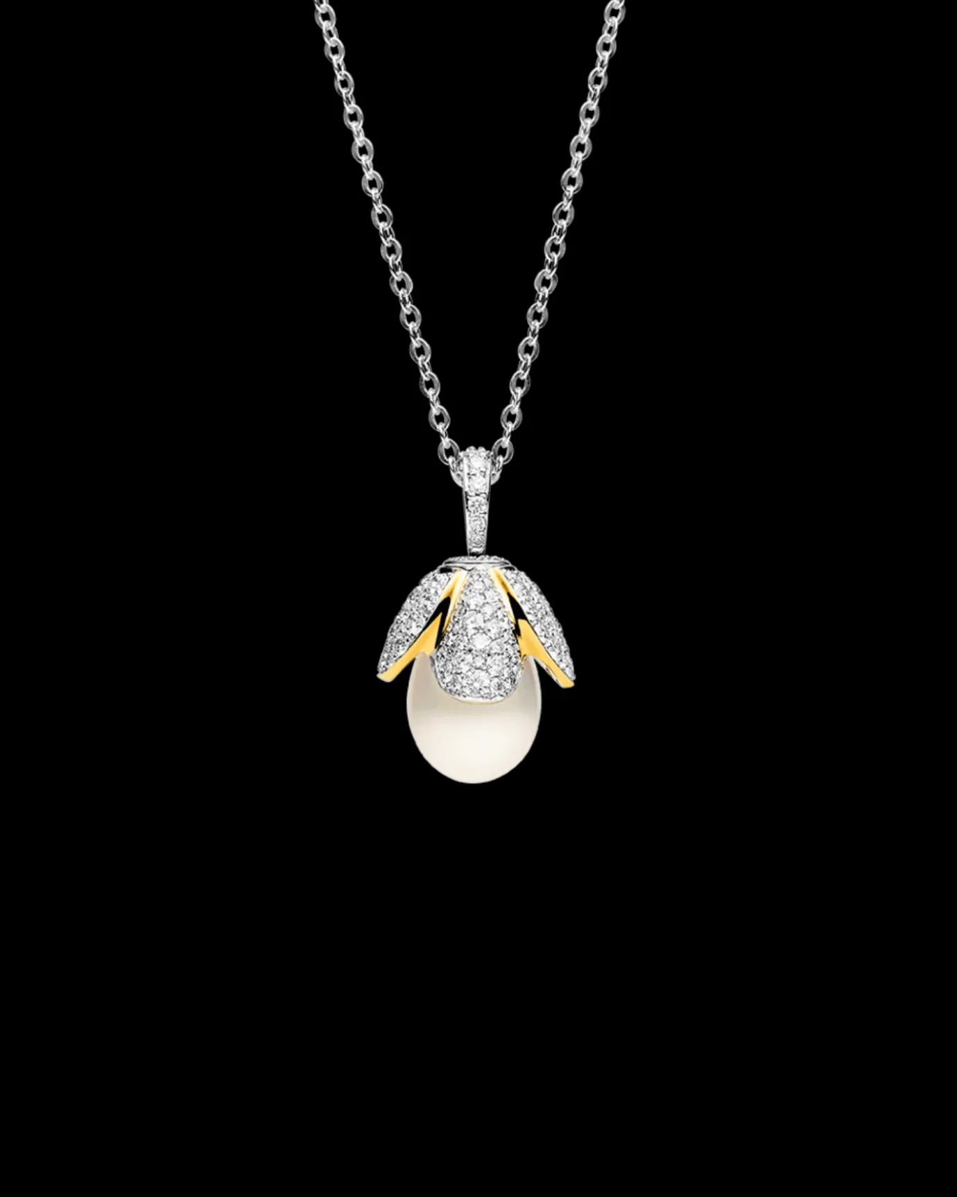 Necklaces & Pendants^Paspaley Boronia Pearl Pendant | 9mm Oval Pearl, Diamonds, Yellow and White Gold Multi