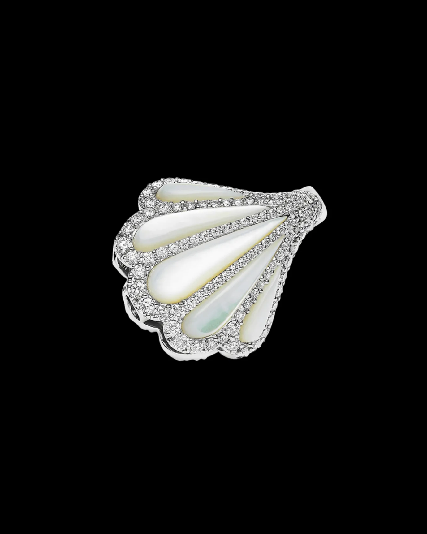 Clasps & Brooches^Paspaley Clam Shell Diamond Clasp | Mother of Pearl, Diamonds, and White Gold WhiteGold