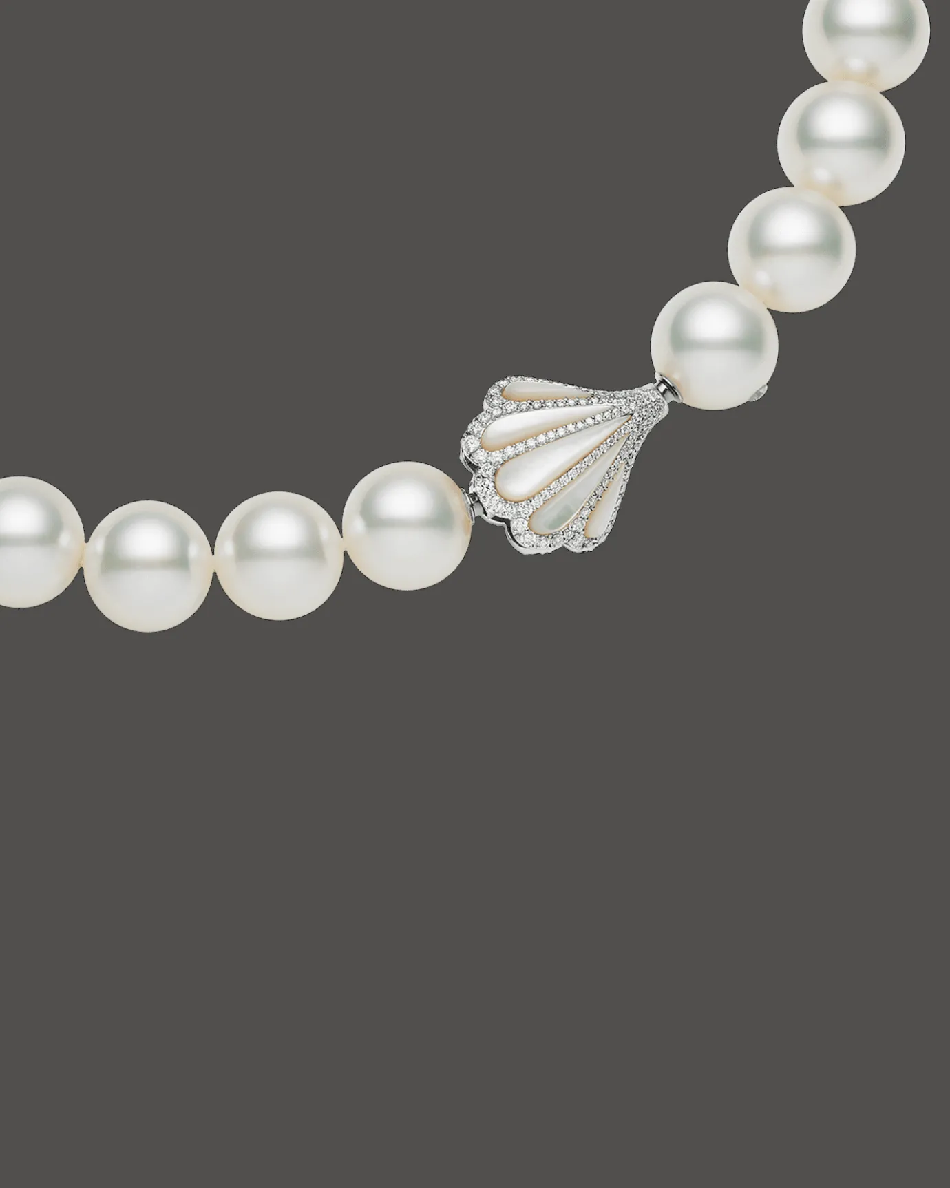 Clasps & Brooches^Paspaley Clam Shell Diamond Clasp | Mother of Pearl, Diamonds, and White Gold WhiteGold