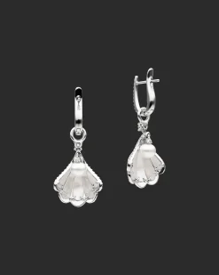 Earrings & Studs^Paspaley Clam Shell Earrings | Mother of Pearl, 5mm Keshi Pearls, Diamonds, and White Gold WhiteGold