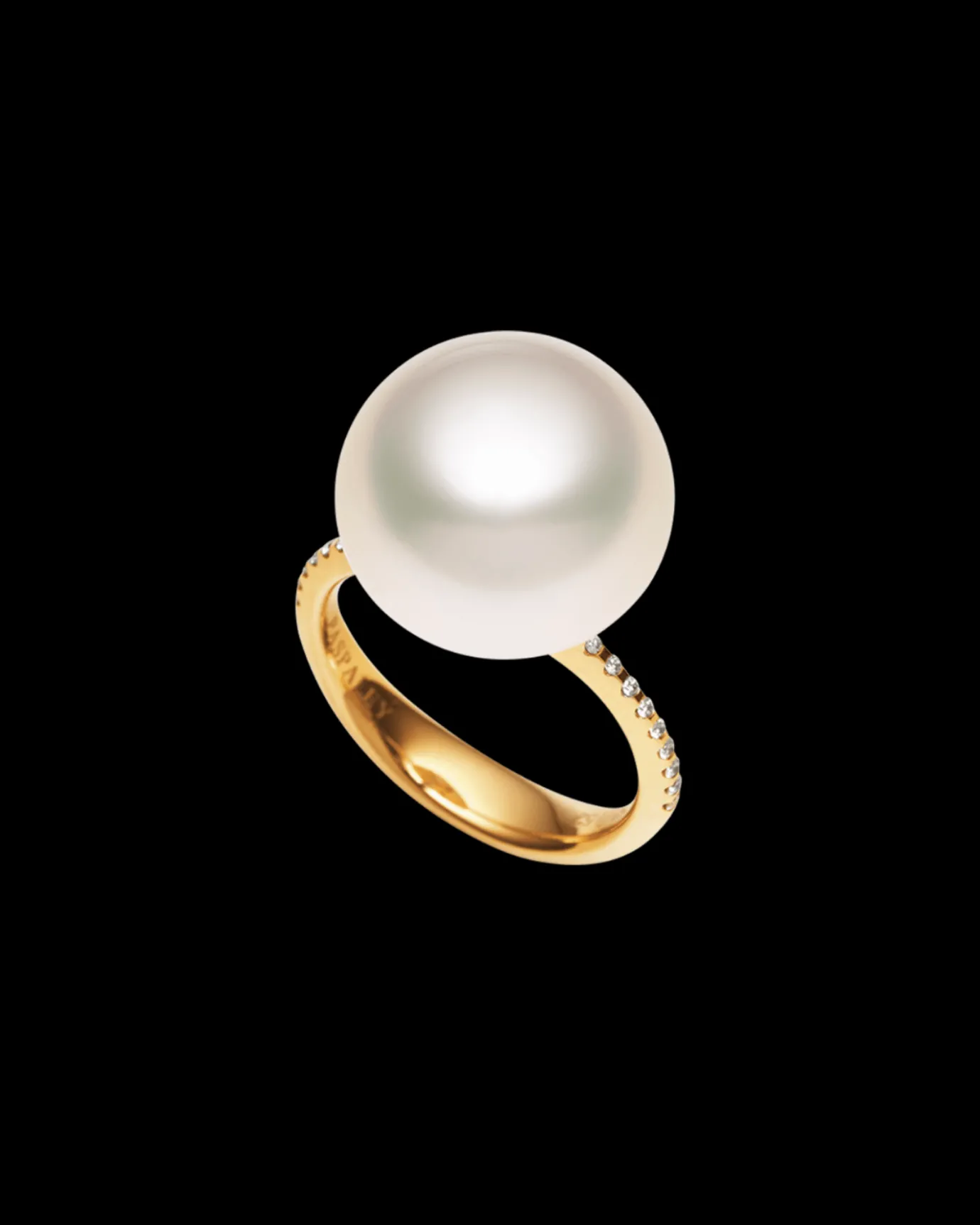 Rings^Paspaley Classic Pearl Ring | 14mm Button Pearl, Diamonds, and Yellow Gold YellowGold