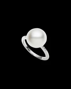 Rings^Paspaley Classic Pearl Ring | 11mm Button Pearl, Diamonds, and White Gold WhiteGold