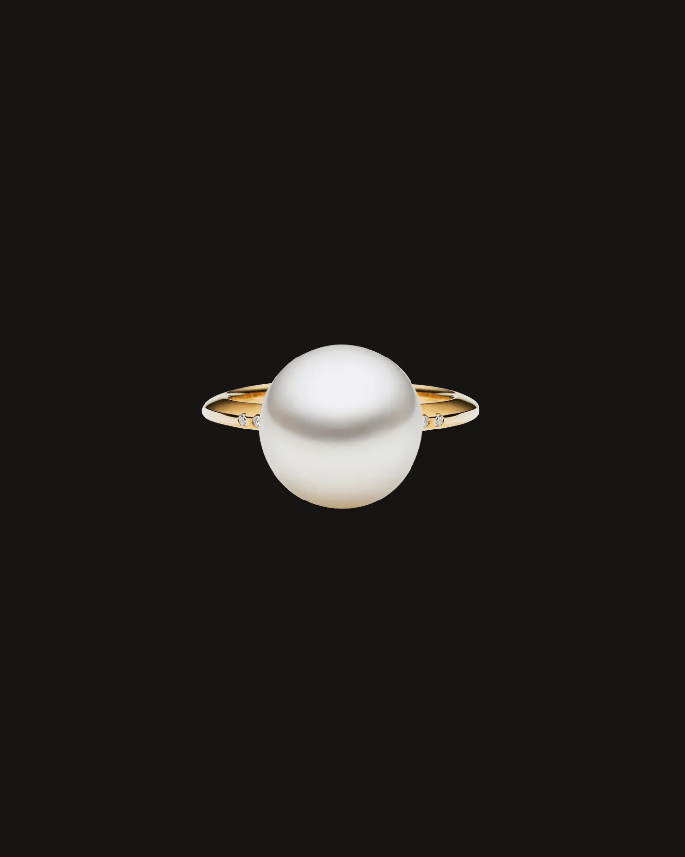 Rings^Paspaley Classic Pearl Ring | 11mm Button Pearl, Diamonds, and Yellow Gold YellowGold