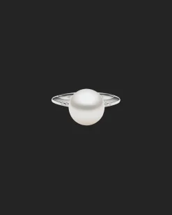 Rings^Paspaley Classic Pearl Ring | 9mm Button Pearl, Diamonds, and White Gold WhiteGold