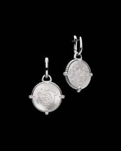 Earrings & Studs^Paspaley Coin Charm Earrings | Mother of Pearl, Diamonds, and White Gold WhiteGold