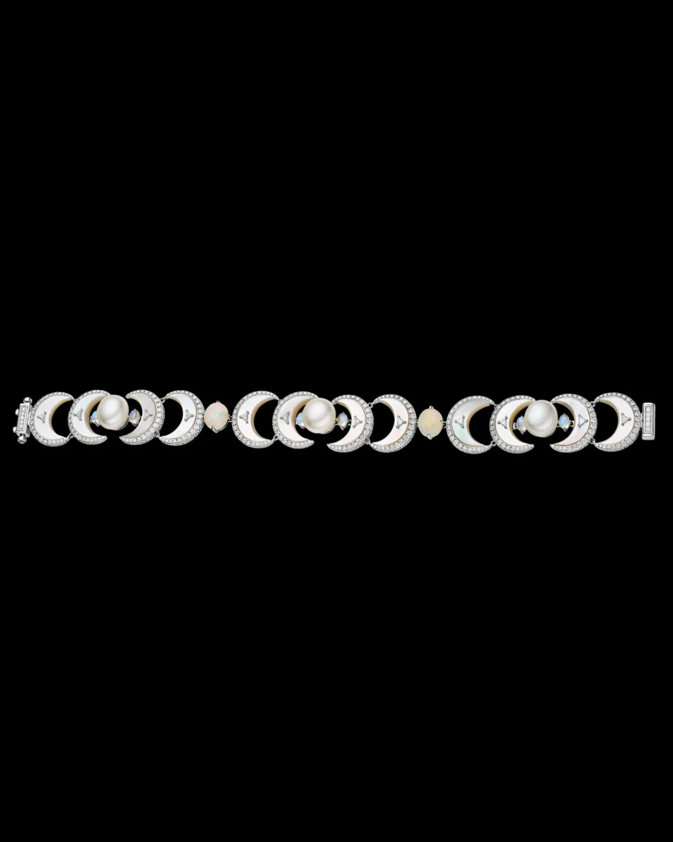 Bracelets^Paspaley Crescent Moon Pearl Bracelet | 9mm Keshi Pearls, White Opals, and White Gold WhiteGold