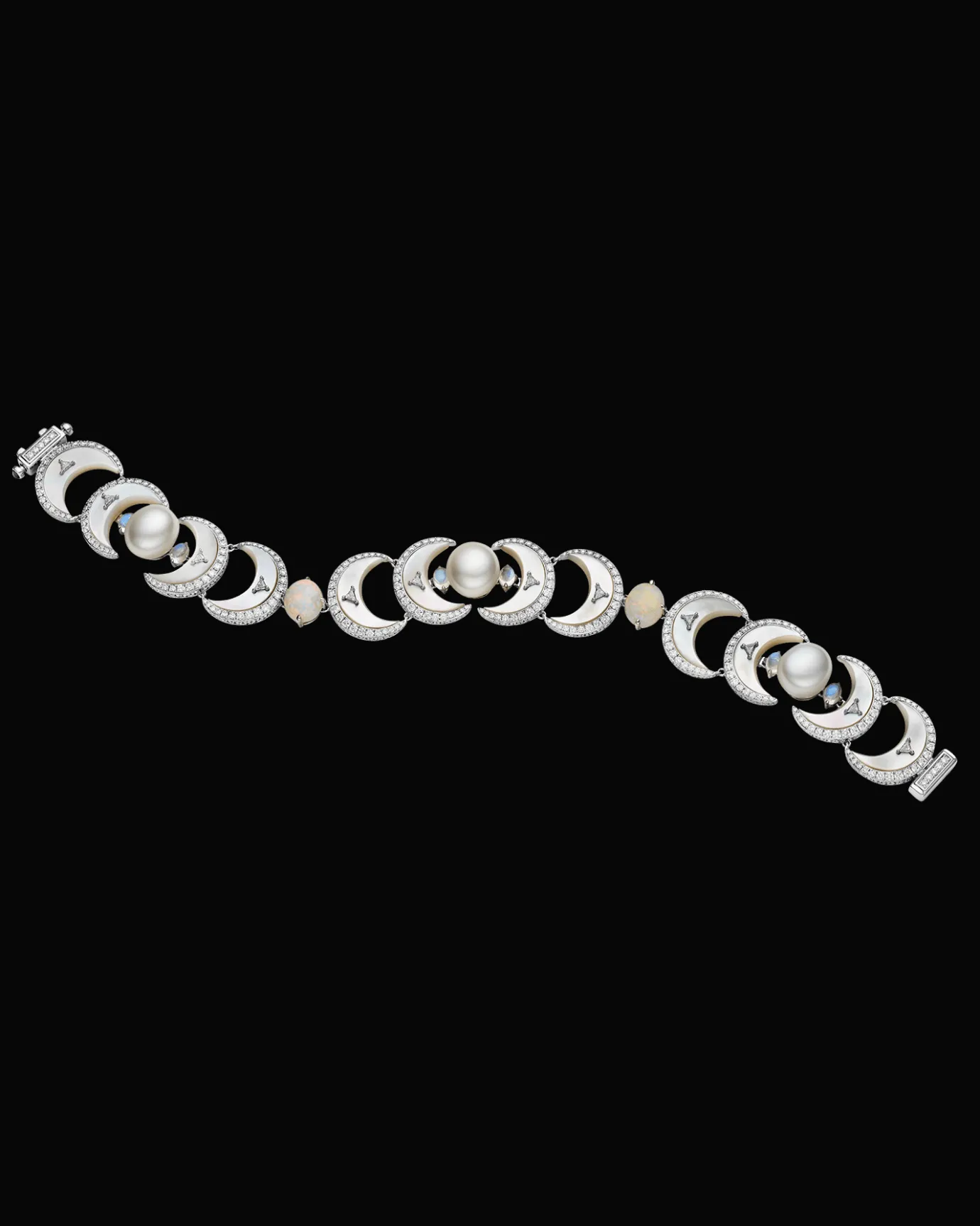 Bracelets^Paspaley Crescent Moon Pearl Bracelet | 9mm Keshi Pearls, White Opals, and White Gold WhiteGold