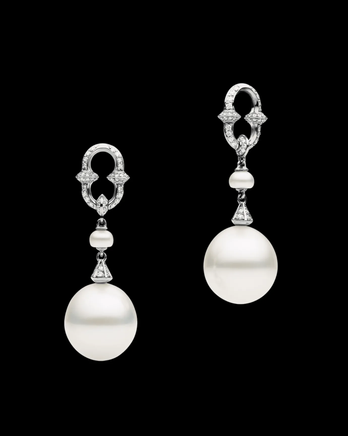 Chains, Charms & Accessories | Earrings & Studs^Paspaley Diamond Anchor Link Pearl Earring Enhancers | 13mm Drop Pearls, Diamond, and White Gold WhiteGold