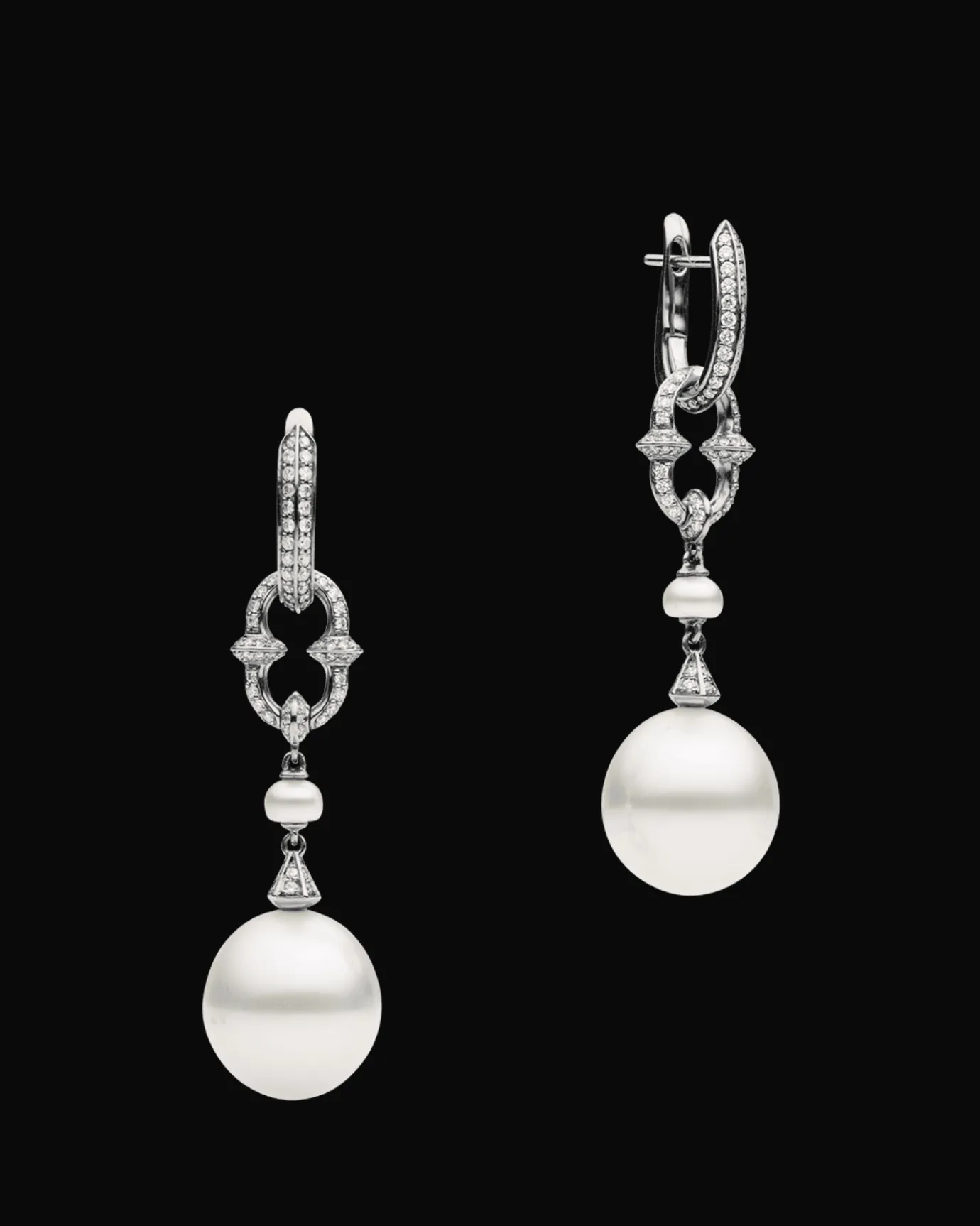 Chains, Charms & Accessories | Earrings & Studs^Paspaley Diamond Anchor Link Pearl Earring Enhancers | 13mm Drop Pearls, Diamond, and White Gold WhiteGold