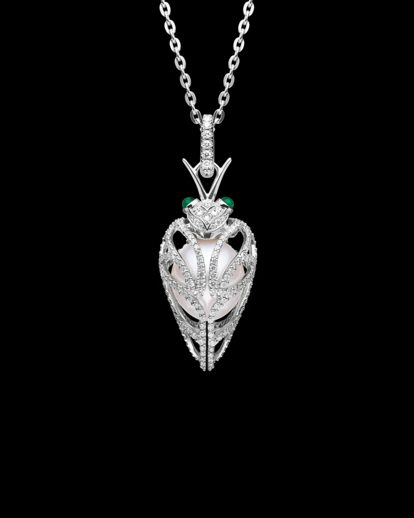 Necklaces & Pendants^Paspaley Diamond Cicada Pearl Pendant | 13mm Drop Pearl, Diamonds, and White Gold WhiteGold