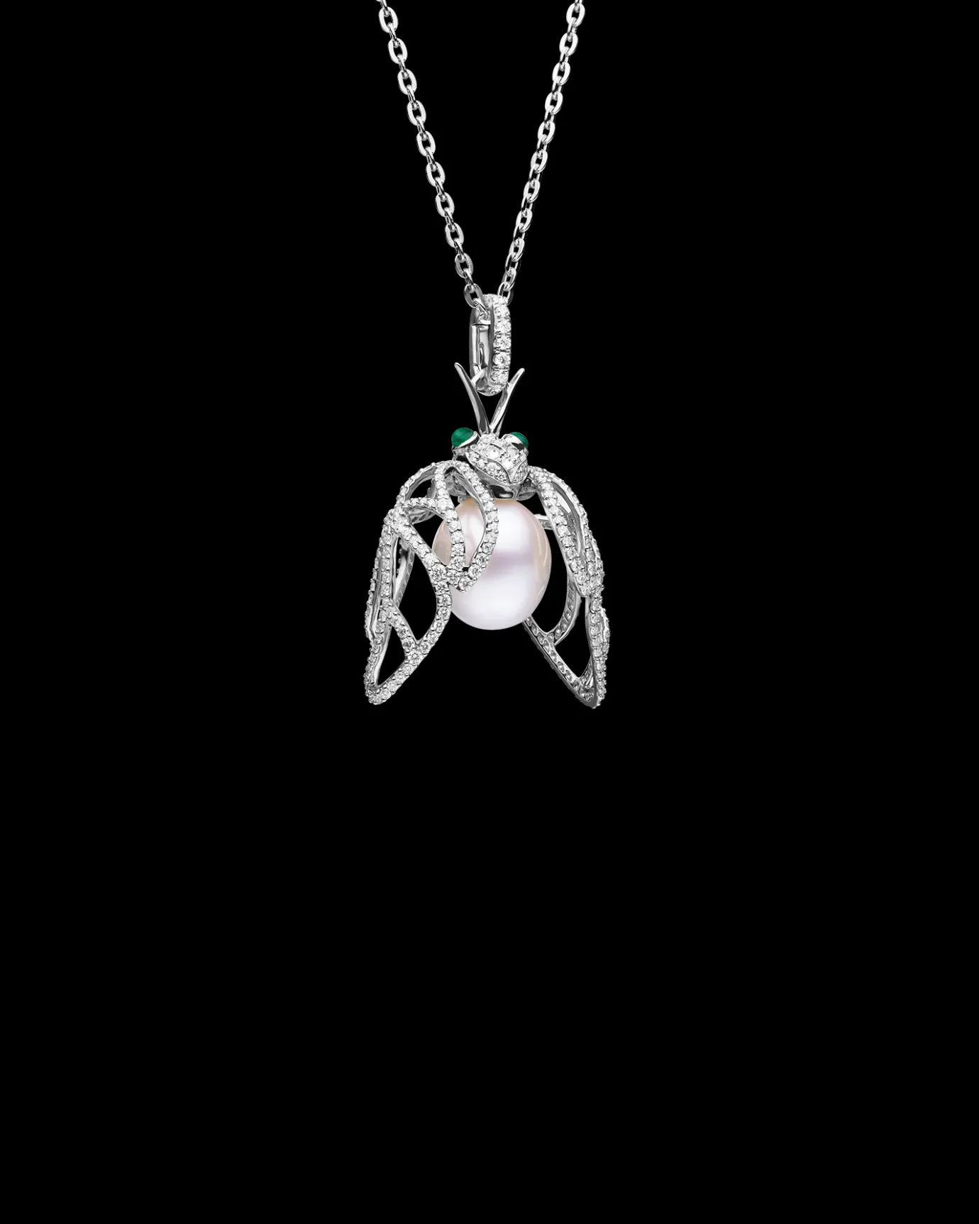 Necklaces & Pendants^Paspaley Diamond Cicada Pearl Pendant | 13mm Drop Pearl, Diamonds, and White Gold WhiteGold