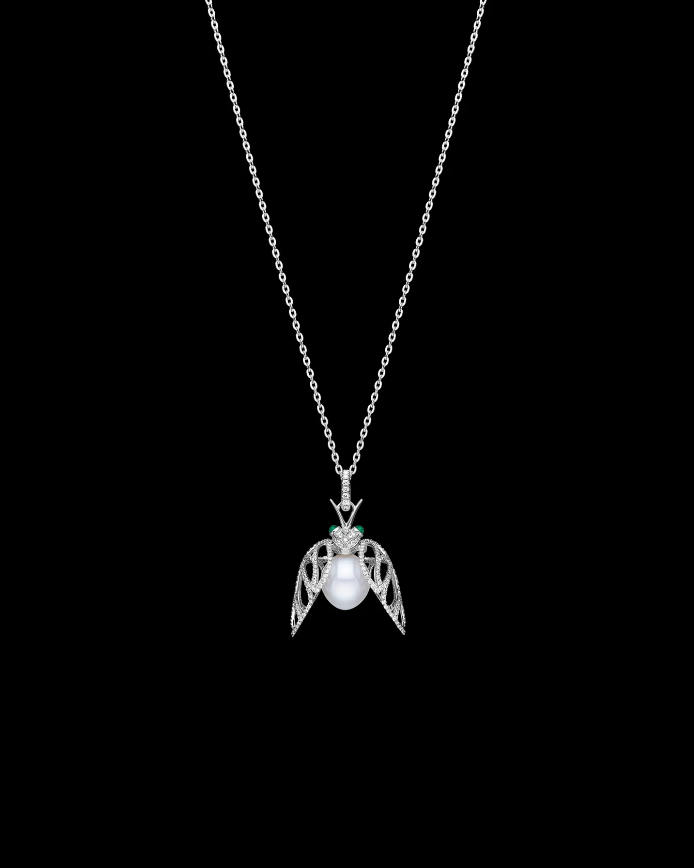 Necklaces & Pendants^Paspaley Diamond Cicada Pearl Pendant | 13mm Drop Pearl, Diamonds, and White Gold WhiteGold