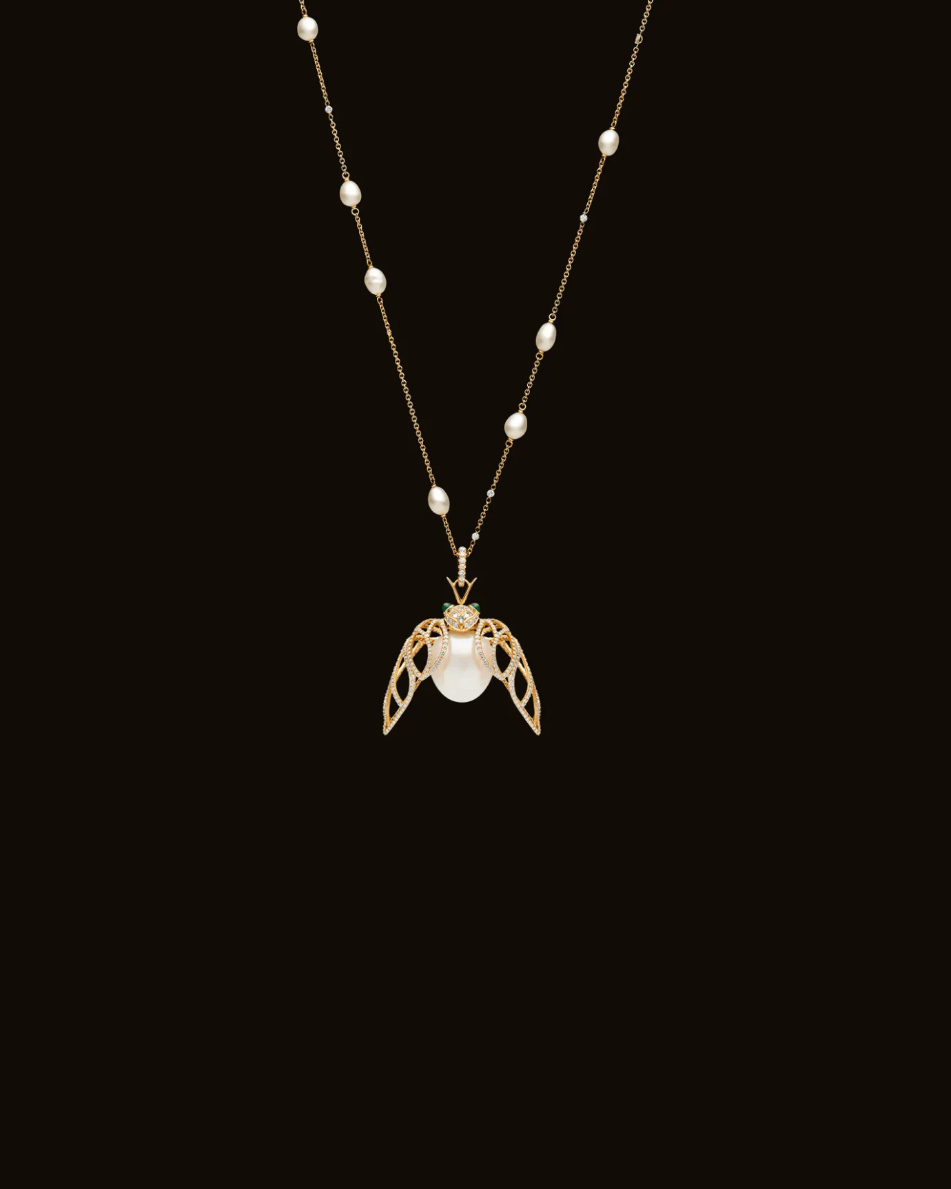 Necklaces & Pendants^Paspaley Diamond Cicada Pearl Pendant | 16mm Oval Pearl, Diamonds, and Yellow Gold YellowGold