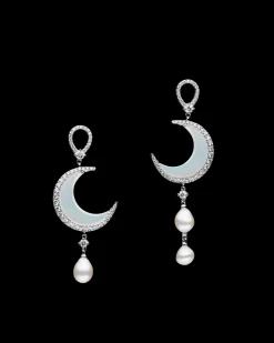 Chains, Charms & Accessories | Earrings & Studs^Paspaley Diamond Crescent Moon Earring Enhancers | Mother of Pearl, Diamonds, and White Gold WhiteGold