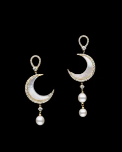 Chains, Charms & Accessories | Earrings & Studs^Paspaley Diamond Crescent Moon Earring Enhancers | Mother of Pearl, Diamonds, and Yellow Gold YellowGold