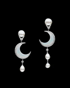 Chains, Charms & Accessories | Earrings & Studs^Paspaley Diamond Crescent Moon Earring Enhancers | Mother of Pearl, Diamonds, and White Gold WhiteGold