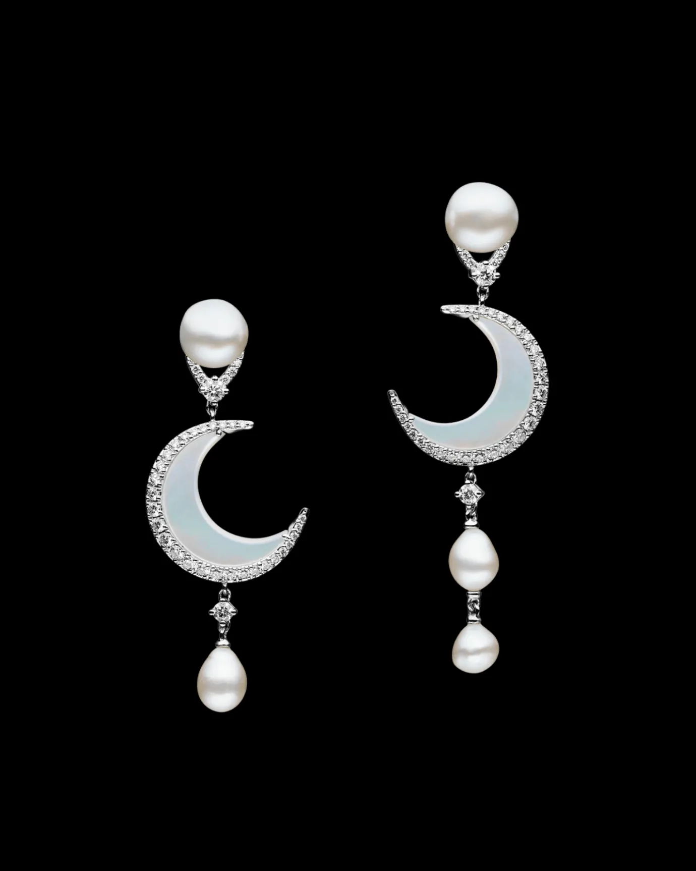 Chains, Charms & Accessories | Earrings & Studs^Paspaley Diamond Crescent Moon Earring Enhancers | Mother of Pearl, Diamonds, and White Gold WhiteGold