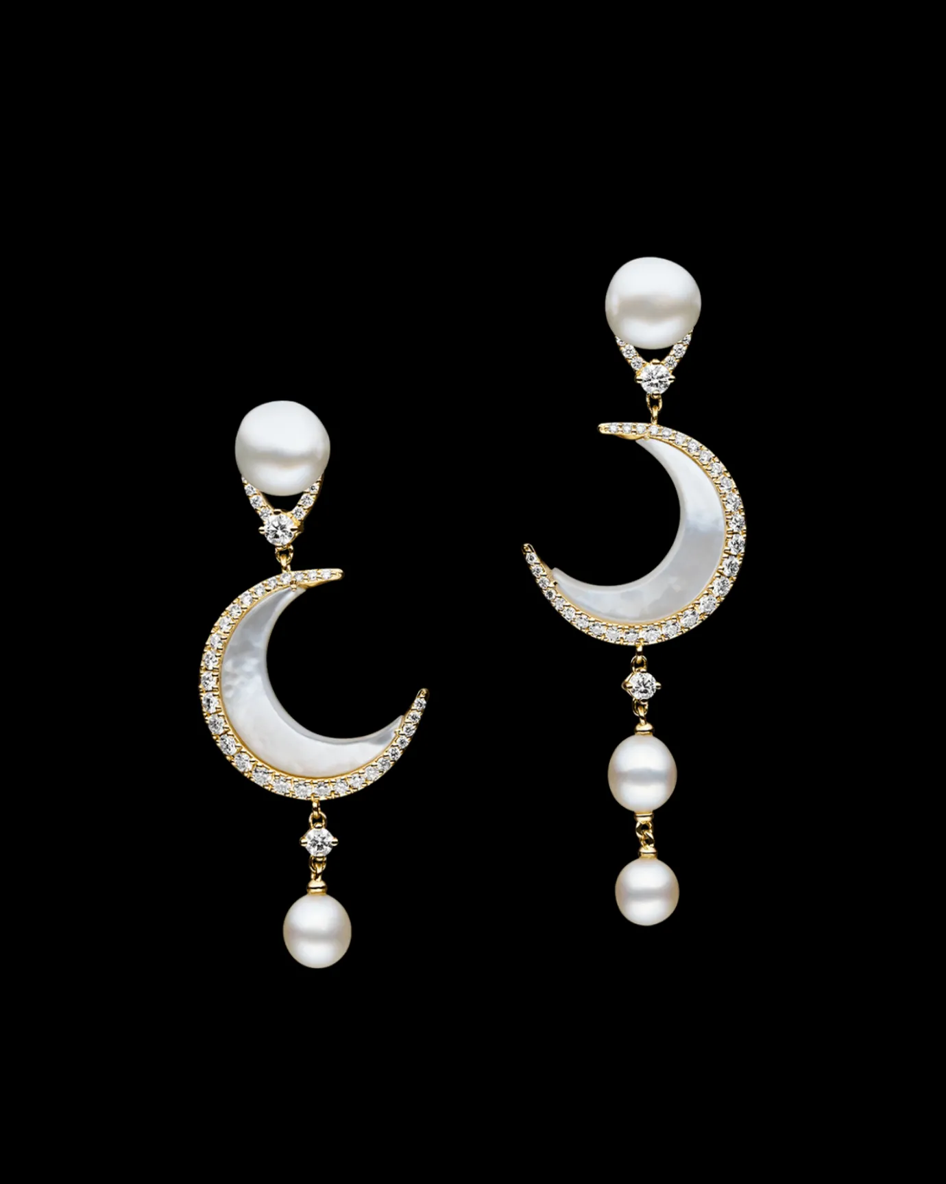 Chains, Charms & Accessories | Earrings & Studs^Paspaley Diamond Crescent Moon Earring Enhancers | Mother of Pearl, Diamonds, and Yellow Gold YellowGold