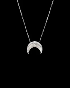 Necklaces & Pendants^Paspaley Diamond Crescent Moon Necklace | Mother of Pearl, Diamonds, and White Gold WhiteGold