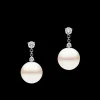Earrings & Studs^Paspaley Diamond Dew Drop Pearl Earrings | 11mm Round Pearls, Diamonds, and White Gold WhiteGold
