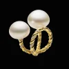 Rings^Paspaley Diamond Entwined Rope Double Pearl Ring | 13-17mm Button Pearl, Diamonds and Yellow Gold YellowGold