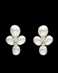 Earrings & Studs^Paspaley Diamond Keshi Cluster Stud Earrings | 7-9mm Keshi Pearls, Diamonds, and Platinum