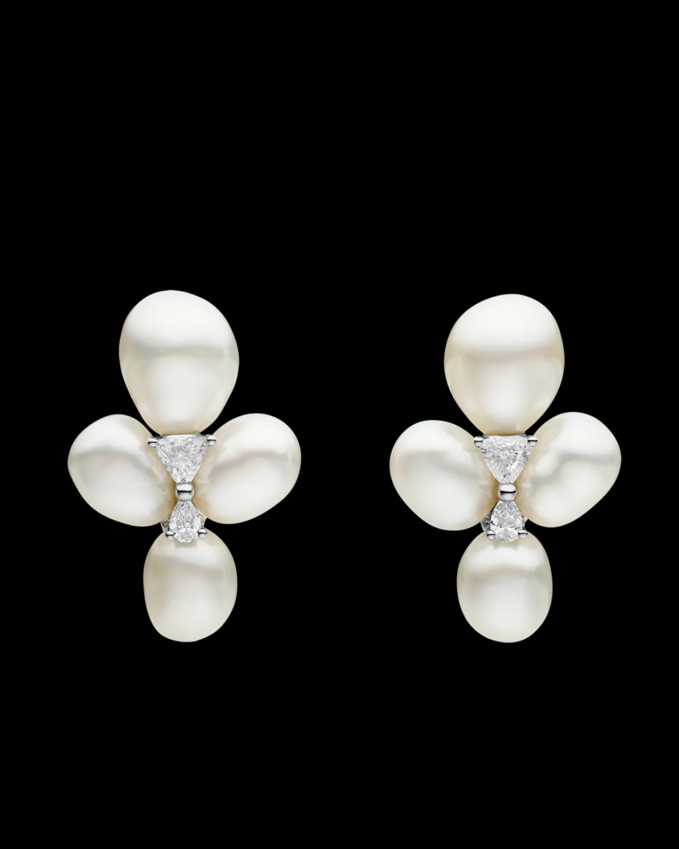 Earrings & Studs^Paspaley Diamond Keshi Cluster Stud Earrings | 7-9mm Keshi Pearls, Diamonds, and Platinum