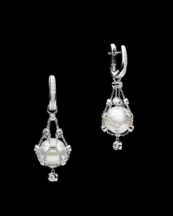 Earrings & Studs^Paspaley Diamond Lavalier Pearl Earrings | 12mm Circle Pearls, Diamonds, and White Gold WhiteGold