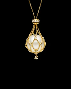 Necklaces & Pendants^Paspaley Diamond Lavalier Pearl Necklace | 15mm Round Pearl, Diamonds, and Yellow Gold YellowGold