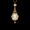 Necklaces & Pendants^Paspaley Diamond Lavalier Pearl Necklace | 15mm Button Pearl, Diamonds, and Yellow Gold