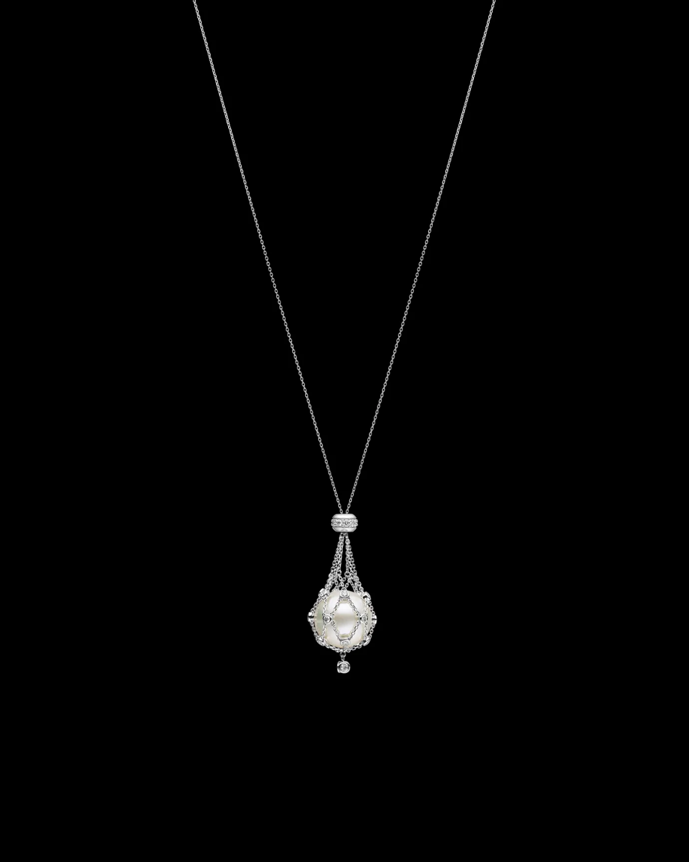 Necklaces & Pendants^Paspaley Diamond Lavalier Pearl Necklace | 15mm Round Pearl, Diamonds, and White Gold