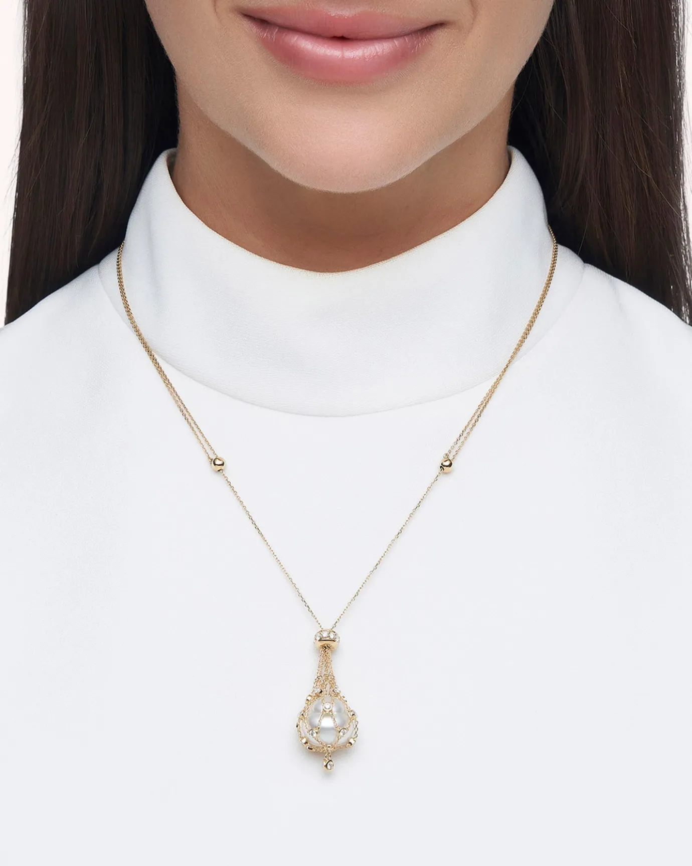 Necklaces & Pendants^Paspaley Diamond Lavalier Pearl Necklace | 15mm Circle Pearl, Diamonds, and Yellow Gold YellowGold
