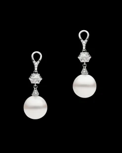 Chains, Charms & Accessories | Earrings & Studs^Paspaley Diamond Sea Buoy Pearl Earring Enhancers | 12mm Semi-Round Pearl, Diamonds and White Gold WhiteGold