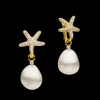 Earrings & Studs^Paspaley Diamond Starfish Pearls My Way Earrings | 12mm Baroque Pearls, Diamonds, and Yellow Gold YellowGold