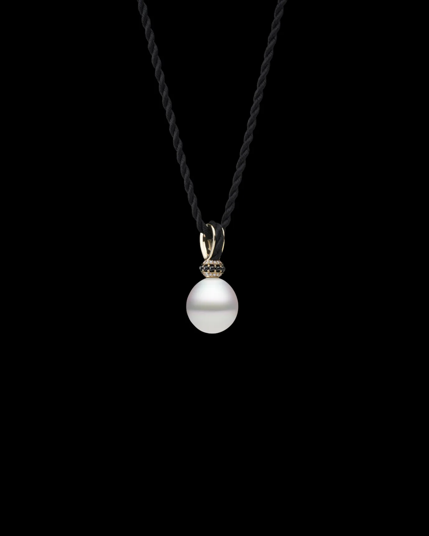 Necklaces & Pendants^Paspaley Dive Thimble Pearl Pendant | 13mm Oval Pearl, Black Spinel, and Yellow Gold YellowGold