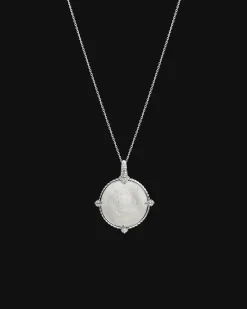 Chains, Charms & Accessories^Paspaley Dolphin Coin Charm | Mother of Pearl, Diamonds, and White Gold WhiteGold