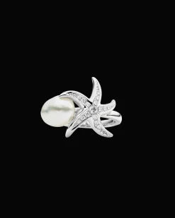 Rings^Paspaley Embrace the Sea Pearl Ring | 10mm Keshi Pearl, Diamonds, and White Gold WhiteGold