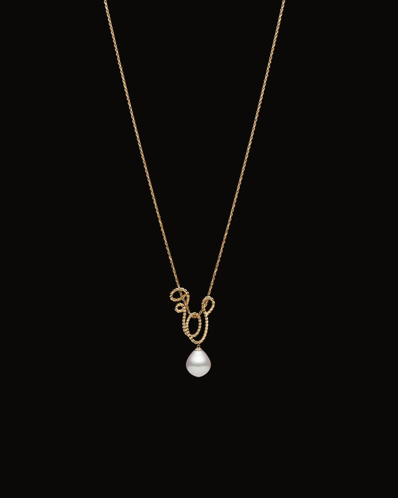 Necklaces & Pendants^Paspaley Entwined Rope Pearl Pendant | 16mm Oval Pearl and Yellow Gold YellowGold