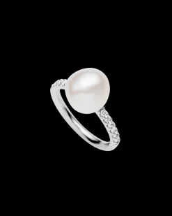 Rings^Paspaley Eternity Pearl Ring | 10mm Keshi Pearl, Diamonds, and White Gold WhiteGold