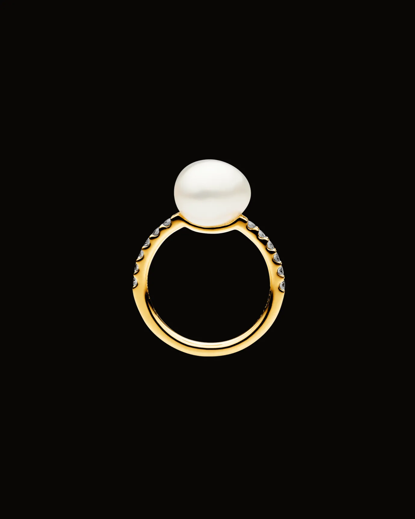 Rings^Paspaley Eternity Pearl Ring | 10mm Keshi Pearl, Diamonds, and Yellow Gold YellowGold